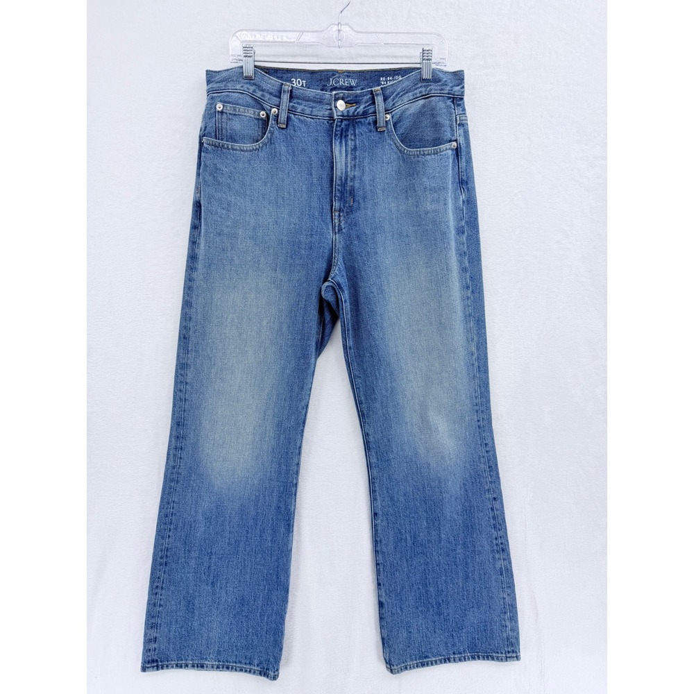 J.Crew 84 Kick Out High Rise Flare Jeans‎ 30T Tall Blue Rigid Denim Classic